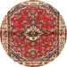 Round Traditional Red Persian Rug, tr3934