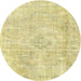 Square Machine Washable Traditional Metallic Gold Rug, wshtr3941