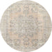 Square Machine Washable Traditional Light French Beige Brown Rug, wshtr3942