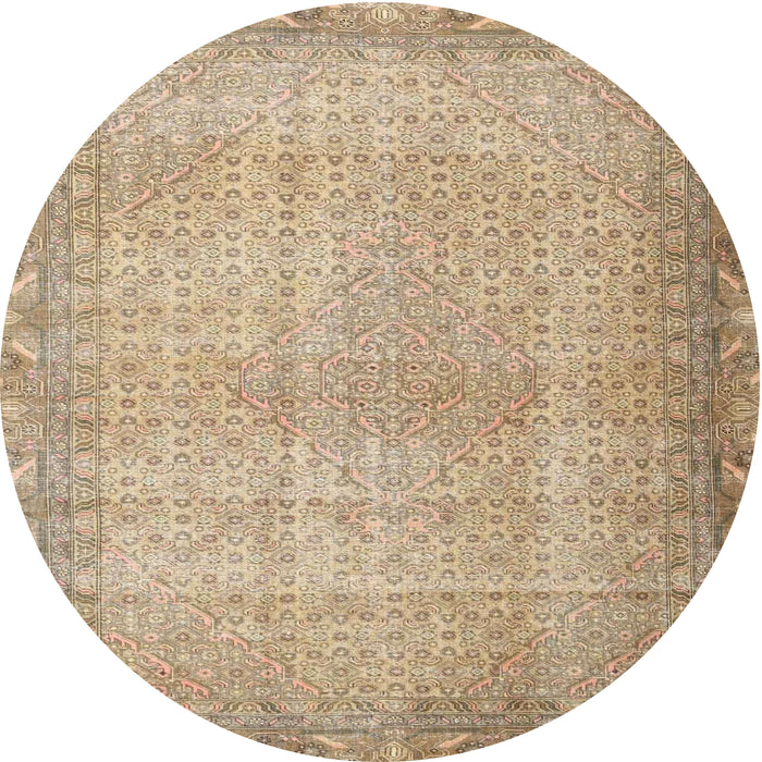 Square Machine Washable Traditional Orange Brown Rug, wshtr3943