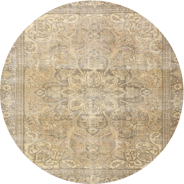 Round Traditional Brown Persian Rug, tr3944