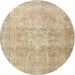 Round Traditional Brown Persian Rug, tr3944
