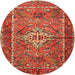 Round Traditional Red Persian Rug, tr3945