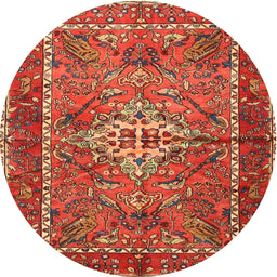 Square Machine Washable Traditional Red Rug, wshtr3945
