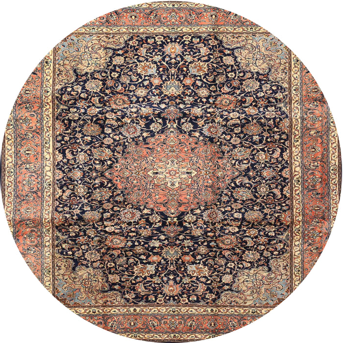 Square Machine Washable Traditional Red Brown Rug, wshtr3948