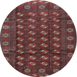 Square Machine Washable Traditional Chestnut Brown Rug, wshtr3949