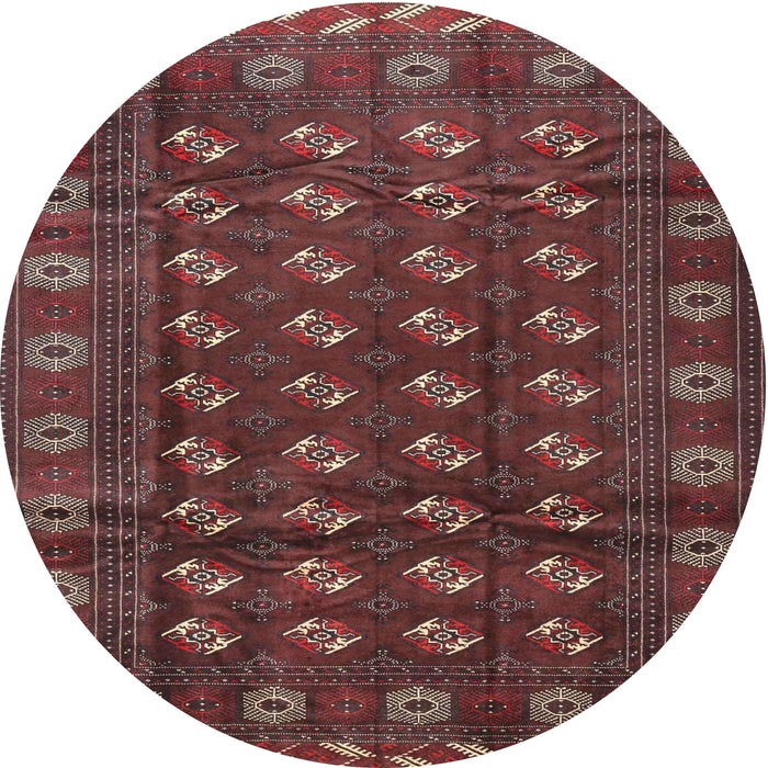 Square Machine Washable Traditional Chestnut Brown Rug, wshtr3949