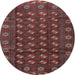 Square Machine Washable Traditional Chestnut Brown Rug, wshtr3949