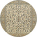 Round Traditional Brown Persian Rug, tr394