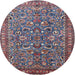 Round Traditional Gunmetal Gray Persian Rug, tr3950