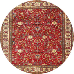 Square Machine Washable Traditional Sand Brown Rug, wshtr3952