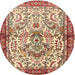 Round Traditional Brown Persian Rug, tr3960
