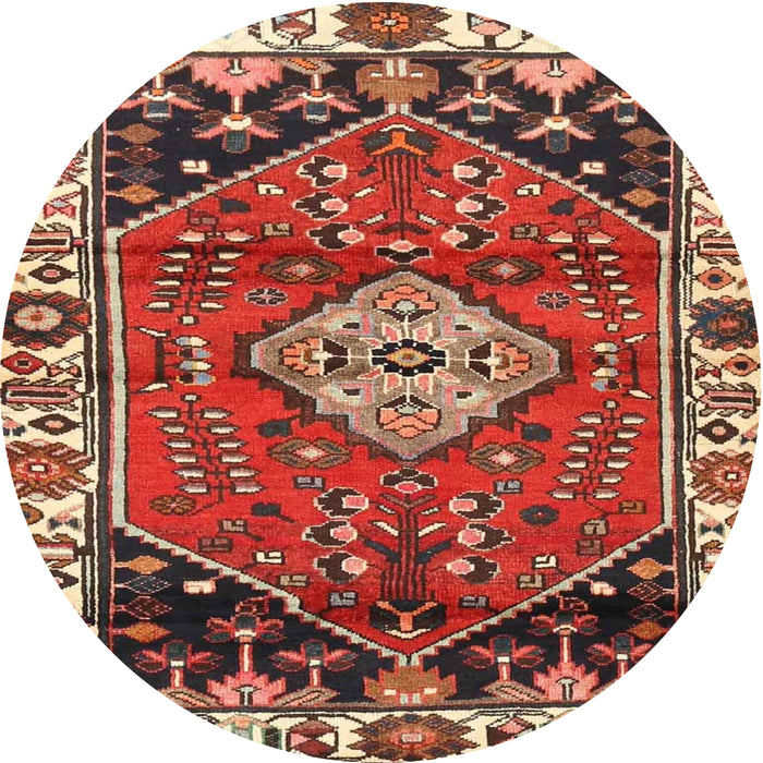 Round Traditional Red Persian Rug, tr3962