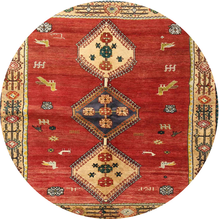 Round Traditional Red Persian Rug, tr3963