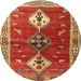 Round Traditional Red Persian Rug, tr3963