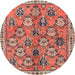 Round Traditional Brown Red Persian Rug, tr3964