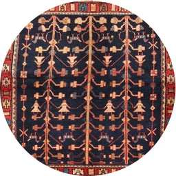 Square Machine Washable Traditional Dark Gold Brown Rug, wshtr3966