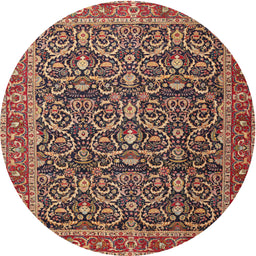 Square Machine Washable Traditional Sand Brown Rug, wshtr396