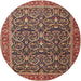 Square Machine Washable Traditional Sand Brown Rug, wshtr396