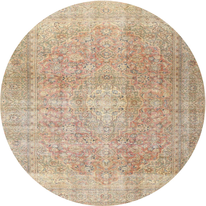 Square Machine Washable Traditional Brown Rug, wshtr3972