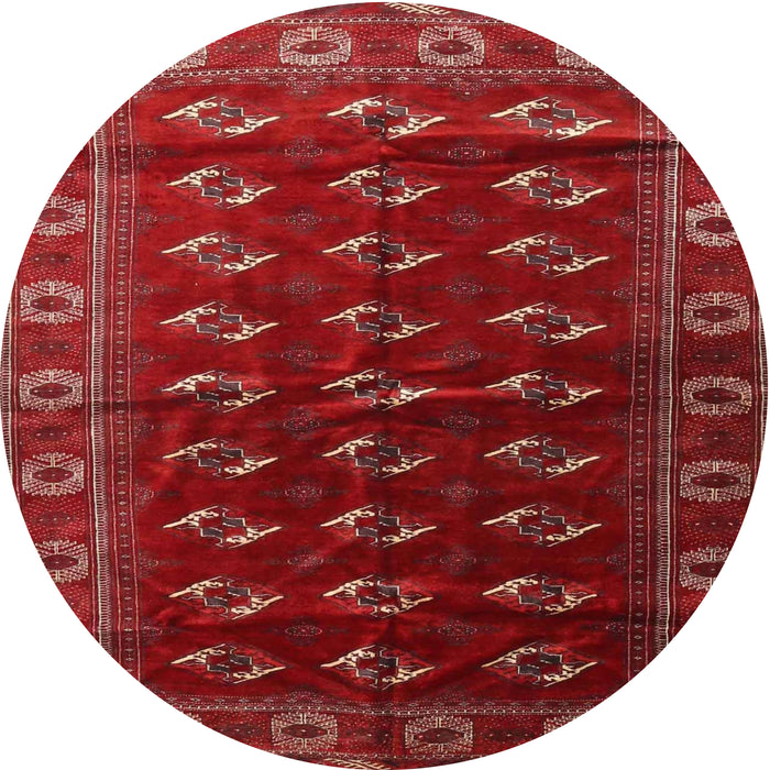 Round Traditional Red Persian Rug, tr3975