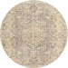 Round Traditional Deep Peach Orange Persian Rug, tr3980