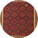 Square Machine Washable Traditional Sienna Brown Rug, wshtr3983