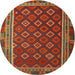 Square Machine Washable Traditional Light Brown Rug, wshtr3984