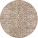 Square Machine Washable Traditional Dark Almond Brown Rug, wshtr3988