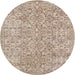 Round Traditional Dark Almond Brown Persian Rug, tr3988
