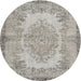 Round Traditional Pale Silver Gray Persian Rug, tr3989