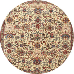 Square Machine Washable Traditional Sienna Brown Rug, wshtr3991
