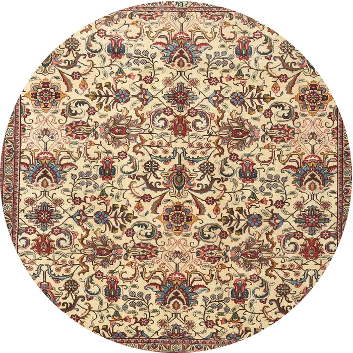 Square Machine Washable Traditional Sienna Brown Rug, wshtr3991