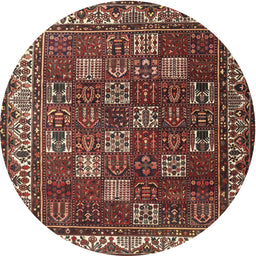 Square Machine Washable Traditional Orange Salmon Pink Rug, wshtr3993