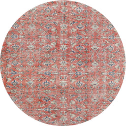 Square Machine Washable Traditional Rose Pink Rug, wshtr3994