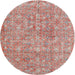 Round Traditional Rose Pink Persian Rug, tr3994