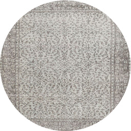 Square Machine Washable Traditional Dark White Beige Rug, wshtr3997