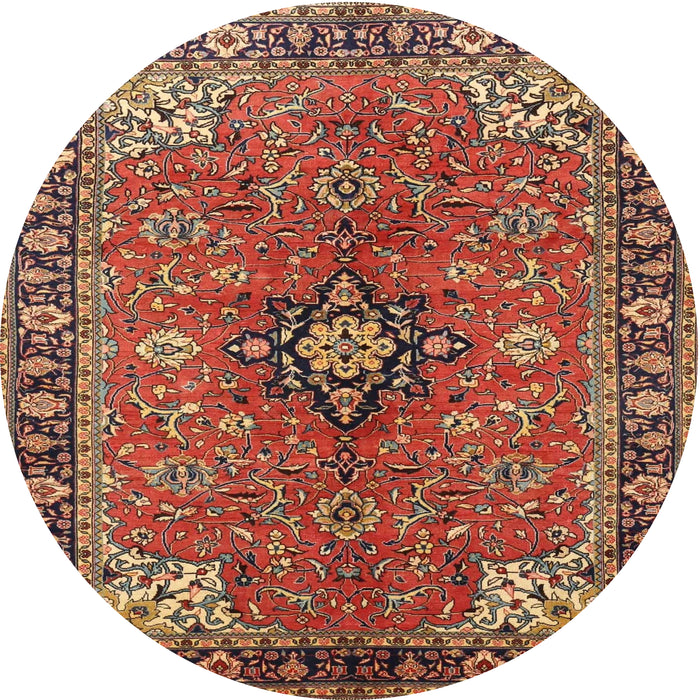 Square Machine Washable Traditional Tomato Red Rug, wshtr3998