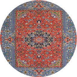 Square Machine Washable Traditional Fire Brick Red Rug, wshtr3