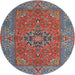 Square Traditional Fire Brick Red Persian Rug, tr3