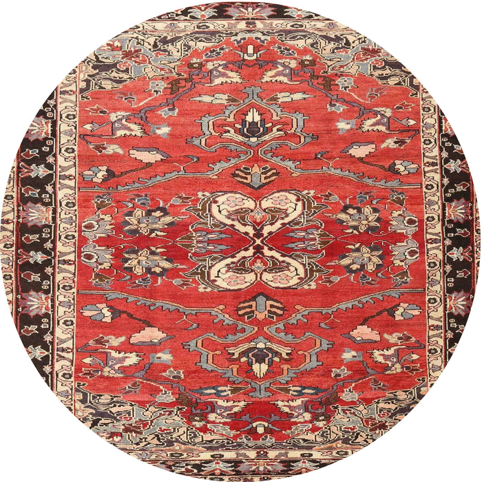 Square Machine Washable Traditional Tomato Red Rug, wshtr4001