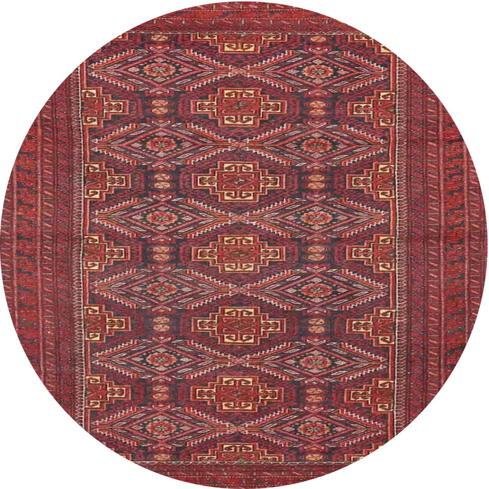 Square Machine Washable Traditional Cherry Red Rug, wshtr4002