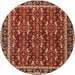 Square Machine Washable Traditional Tomato Red Rug, wshtr4003