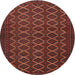 Round Traditional Saffron Red Persian Rug, tr4004