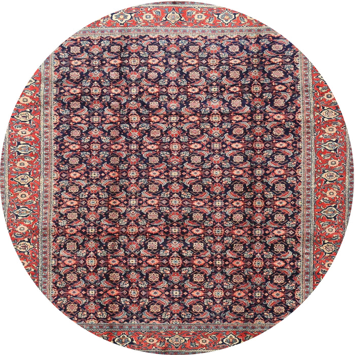 Square Machine Washable Traditional Vermilion Red Rug, wshtr4006
