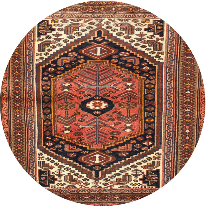 Square Machine Washable Traditional Saffron Red Rug, wshtr400