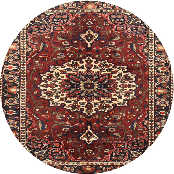 Square Machine Washable Traditional Saffron Red Rug, wshtr4010