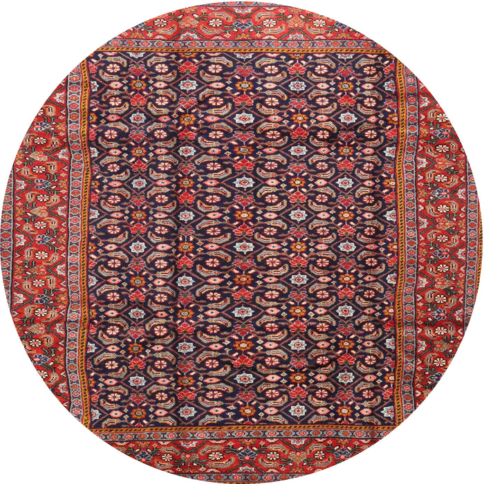 Round Traditional Orange Salmon Pink Persian Rug, tr4011