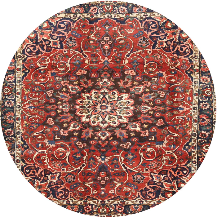 Square Machine Washable Traditional Orange Salmon Pink Rug, wshtr4012