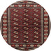 Round Traditional Deep Red Persian Rug, tr4013
